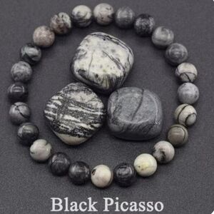 Black Picasso Stone Bracelet